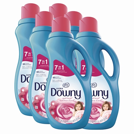 Downy Liquid Fabric Softener, April Fresh, 44 oz Bottle, 6PK 80744154